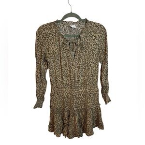 Sky To Moon Cheetah Print Ruffle Mini Dress